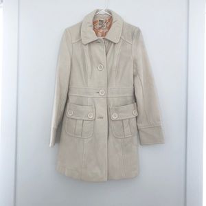NORDSTROM cream wool pea coat